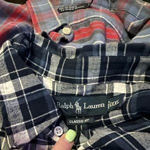 2 polo Ralph Lauren flannels 2xL 1 size lg tommy t shirt